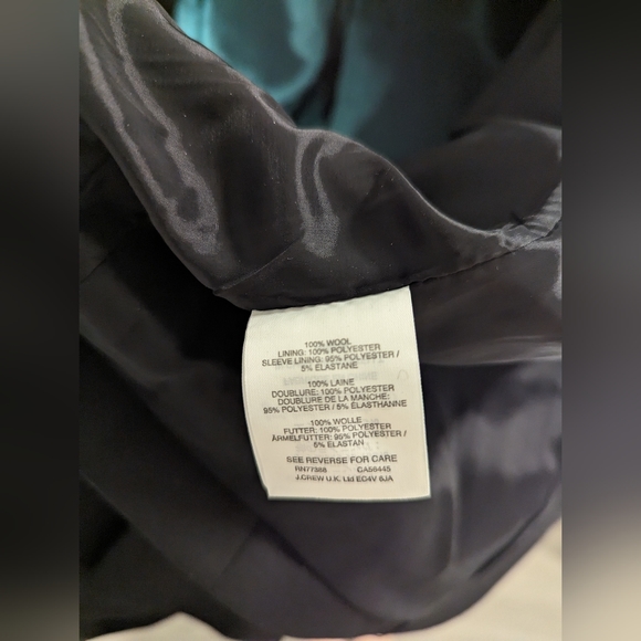 J Crew 1035 Single-Button Blazer AND Skirt Super 120s 100% Merino Wool 0P Black - Picture 2 of 14